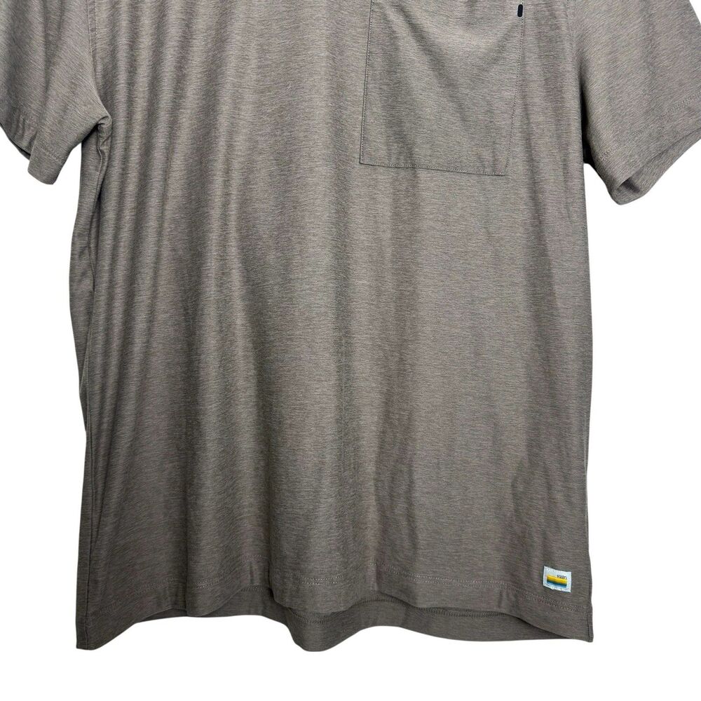 Vuori Short Sleeve Strato Pocket Tee Sz Medium Relaxed Fit Taupe Heather Stretch - Picture 4 of 10